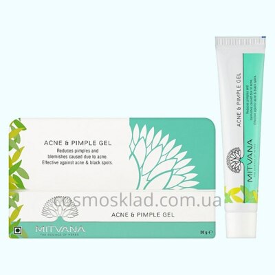 Купить Гель для лица против акне и прыщей Acne and Pimple Gel with Neem, Turmeric & Cucumber, MITVANA - 30 мл