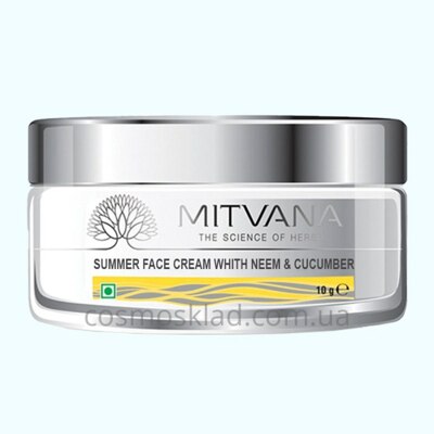 Купить Крем летний для лица Summer Face Cream With Neem & Cucumber, MITVANA - 10 мл