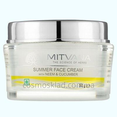 Крем летний для лица Summer Face Cream With Neem & Cucumber, MITVANA - 50 мл