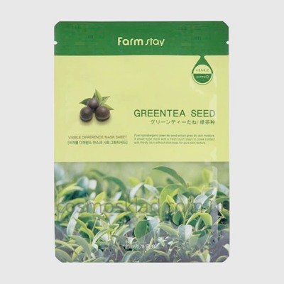 Тканевая маска с зеленым чаем FARMSTAY VISIBLE DIFFERENCE MASK SHEET GREEN TEA SEED - 23 мл от поставщика в Украине
