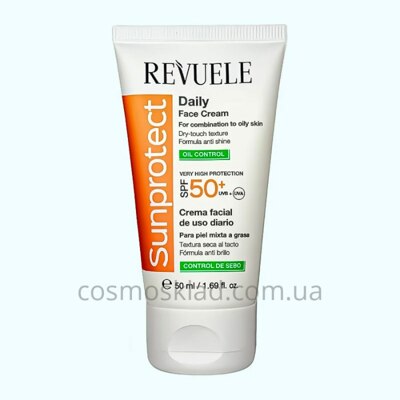 Купить Солнцезащитный крем увлажняющий и SPF 50+, REVUELE - 50 мл