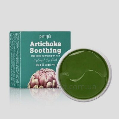 Гидрогелевые успокаивающие патчи под глаза с экстрактом артишока PETITFEE Artichoke Soothing Eye Mask - 60 шт