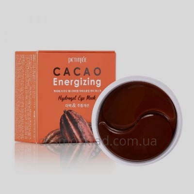 Гидрогелевые тонизирующие патчи под глаза с экстрактом какао PETITFEE Cacao Energizing Hydrogel Eye Patch - 60шт