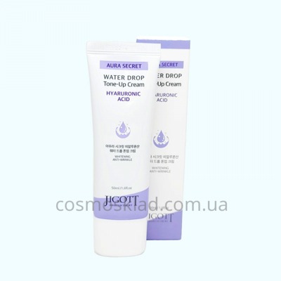 Крем для лица увлажняющий ГИАЛУРОНОВАЯ КИСЛОТА Aura Secret Hyaluronic Acid Water Drop Tone Up Cream, JIGOTT - 50 мл